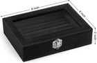 Black Velvet Jewelry Organizer Box Case For Rings Earrings   Necklace Display