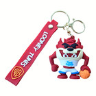 Tasmanian Devil Rubber   Metal Keychain Looney Tunes Space Jam Taz Basketball