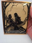 Pair Of 3 5    By 4 5    Vintage Convex Shadow Silhouette Frames Of Courting Couple