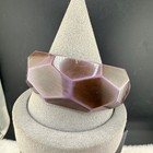 Vintage Bangle Bracelet Purple Brown Faceted Chunky Geometric 8 5