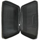 Black Genuine Leather Bible Organizer Book Cover Carrying Case Bag Zip 