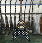 Custom V Randy Rhoads Polka White Dot Electric Guitar Black Hh Pickups Guitar