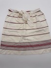 Vintage Woven Folk Art Apron Red Green Striped Embroidered Boho Cottagecore