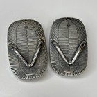 Vintage Japan 950 Sterling Silver Geta Zori Sandal Salt Pepper Shakers Set 34g