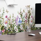 4 Pieces Flowers Wall Decals Vinyl Flowers Wall Stickers Removable Floral Murals