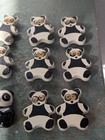 Lot Of 9 Vintage Panda Bear Refrigerator Magnets Wood And Ceramic