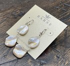 Barse Biwa Style Mother Of Pearl Earrings- Sterling Silver- Nwt