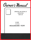Ih International Farmall Super C-22 2pt Fast Hitch 2 Bottom Turning Plow Manual