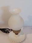 Hobnail Milk Glass  11  Tall Vintage Hurricane Table Lamp