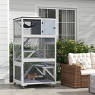 Catio  Outdoor Cat Enclosure House On Wheels With Hammock  Gray