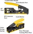 Rj45 Crimp Tool Kit  Pass Through Cat7 Cat6a Cat6 Cat5e Cat5 Rj45 Ht-7018