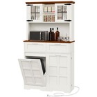 69  Kitchen Pantry Cabinet Tilt-out Trash Storage Cabinet W adjustable Shelves