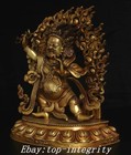 8 6  Old Tibet Purple Bronze Gold Mahakala Wrathful Deity Buddha Statue