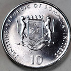2000 Somalia  10 Shillings      Snake     Unc Coin Km 95 - 25mm Africa Brilliant Unc