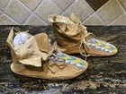 Antique Plains Native American Beaded Moccasins Lakota Sioux Ca  1900