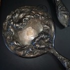Antique Victorian Art Nouveau Womens Vanity Set Mirror   Brush 