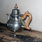 Vintage Williamsburg Kirk Stieff Pewter Silver Tea Pot Rosewood Handle Cw80-26