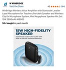 Winbridge Wireless Voice Amplifier With Bluetooth Lavalier Lapel Wb005n