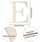 Large Wooden Letters 12 Inch Paintable Wood Letter E For Wall Decor  1 5 Inch   