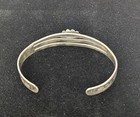 Navajo Sterling Silver Turquoise Etched Cuff Bracelet 6  Vintage Native American