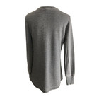 Seven7 Womens Grey Thermal Henley Top Size M Waffle Knit Long Sleeve