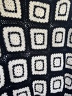 Granny Square Afghan Crochet Blanket Throw Black   White Handmade 53x90