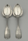 Rare F H Clark Memphis Tn Coin Silver Spoons Pair Wm Gale Ny Fiddle Thread 1850s