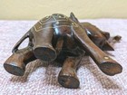 Hand Carved Vintage Wood Elephant Statue Wooden Figurine