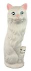 Vintage 9  White Ceramic Cat   Kitten Statue figurine Matte Finish
