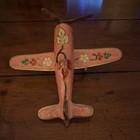 Handmade Brass Airplane Figurine With Floral Design