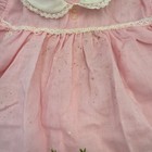 Vtg 60s Baby Togs Pink Dress  lace Collar   Floral Embroidery  6-12 Mo baby Doll