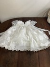 Vintage Toddler Baptism Christening Lace And Pearl Layered Dress Size 3t