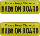Baby On Board Please Be Patient Car Magnet  2pcs Reflective Safety Warning Sign