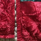 Christmas Tree Skirt Velvet Patchwork Deep Red Green Creamy White Thick Plush