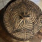 Large Vintage Floor Basket Mcm Woven Wicker 22 Inches High By 20 Inches Wide