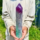 3 21lb Natural Rainbow Fluorite Obelisk Quartz Crystal Wand Tower Point Healing