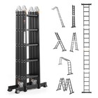 7-in-1 Multi-purpose Folding Ladder - 19ft Extension   5 Step Design