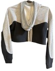 Adidas Sweatshirt Hoodie Essentials Colorblock 3 Stripes Cropped Women s Xs