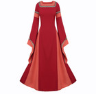 Women Girls Vintage Medieval Long Dress Renaissance Palace Gown Cosplay Costume