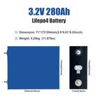 4 Pack 3 2v 280ah Battery Grade A Deep Cycle Lithium Lifepo4 Cells