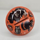 Noisemaker Salem Witch Halloween Black Cat Tin Noise Maker Vtg Antique Pumpkin