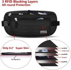Ginsco Money Belt For Travel Women Hidden Rfid Passport Holder Unisex Black