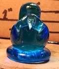 Glass Signed Blue Art Bird Signed 1999 Leo Ward--84gr -1 75  Tall X 1 5  X 1 5 