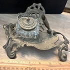 Vintage Antique Teleflora Brass Glass Desk Ink Well For Fountain Pen