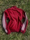 Adidas Originals Women s Red 1 4 Zip Sweatshirt White Stripes Size S