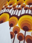 Awesome Rare Vintage Mid Century Retro 70s 60s Yel Brn Lollipop Hills Fabric  