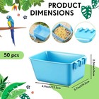 50 Pcs Cage Cups Chicken Feeder Cups 16 Oz Hanging Bird Food Water Bowl Bunny Ca