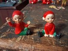 Vintage Christmas Elf Lot Lefton Bent Knee Hong Kong Retro Xmas 11 Ex Great Con