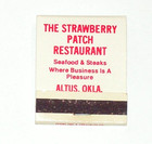 Vintage Nos Strawberry Patch Restaurant Full Unstruck Matchbook Altus Ok