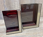 Vintage Cool Mcm Style Pair Of Faux Wood Metal Glass Frames 3 x5    5 75 x4 